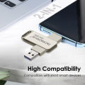 2 in 1 OTG METAL BODY USB 3.0 , 2.0 & usb-C Flash Pen Drive Memory Stick Usb3.0/2.0 flash disk 64GB/128GB Type C Pendrive. 