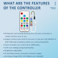 LED Dream Color Controller 17Keys USB DC 5-24V RF Lock Remote RGB Pixel Music Control for SPI RGBIC Full Color LED Strip Light. 