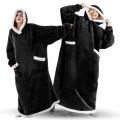 150cm Super Long Flannel Blanket Cold-proof Nightgown Pyjamas Sleeves Winter Hoodies Sweatshirt Women Men Pullover Fleece Giant. 