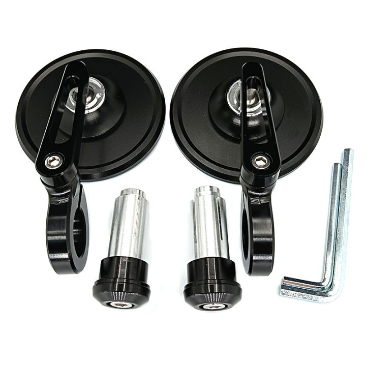 Motorcycle Mirrors Aluminum HandleBar End 7/8" 22mm Side Adjustable Rearview Mirrors Street Bike Scooter E-bike Side Mirror