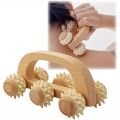 1 Pcs Wooden Massage Roller Tool, Manual Wooden Massager, Wood Back Massage Roller for Neck Leg Back Deep Tissue Muscle Massage. 