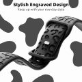 Engraved Strap For Apple Watch Band ultra 2 49mm 45mm 44mm 42-41mm 40mm Silicone Leopard bracelet Iwatch Series 9 8 7 se 3 6 5 4.