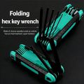 Folding Hexagonal Wrench Set Chrome Vanadium Steel Portable Hexagonal Wrench Hexagonal Rod Wrench Multi functional Tool. 