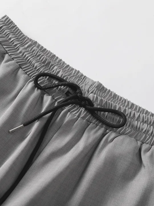 Men's%202%20Piece%20Textured%20Outfits,%20Light%20Gray%20Stand%20Collar%20Shirt%20&%20Drawstring%20Pants%20Set%20-%20Image%203