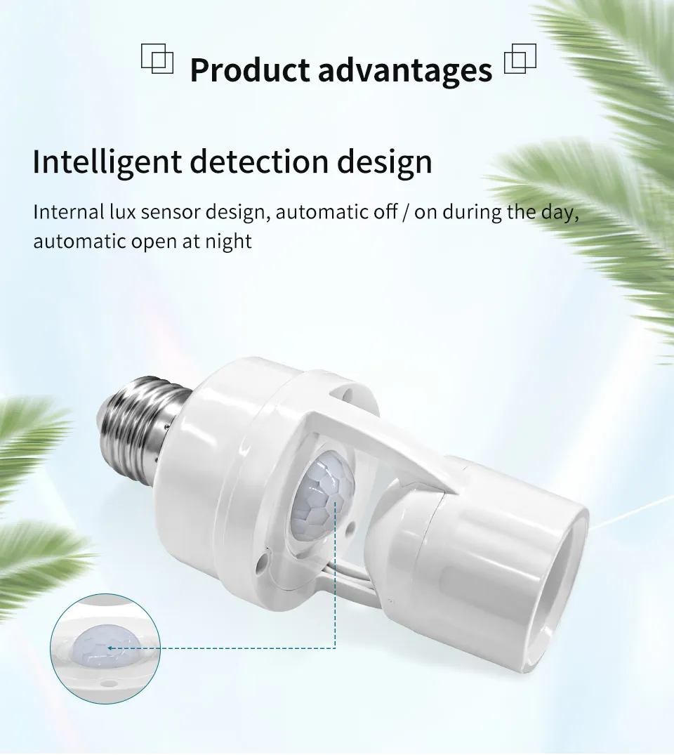 Smart E27 PIR Motion Sensor Light Switch - Installation View