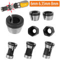 8/6Pcs Milling Cutter Collet Adapter 6/ 6.35/8mm Trimmer Collet Chuck Router Bit Accessories Tool for Engraving Machine.
