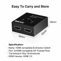 Bi Direction Switch HDTV 2.0 4K 30/60HZ HDTV Splitter Switcher 1x2 2x1 New Dual 2 Ports Adapter Converter Supports Ultra HD 4K. 