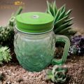 Juice glass/ Mason jar with straw - random coloUr. 