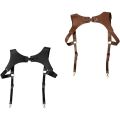 Men Leather Suspenders Body Chest Suspenders Adjustable Buckle Shoulder Armors Straps Punk Black Belt Club Party Rave Costumes.