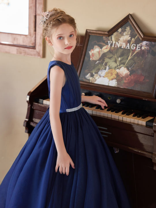 Tween%20Girl%20Elegant%20Romantic%20Royal%20Blue%20Dress%20Long%20Dress%20Wedding%20Flower%20Girl%20Pongsa%20Dress%20Birthday%20Party%20Piano%20Performance%20-%20Image%204