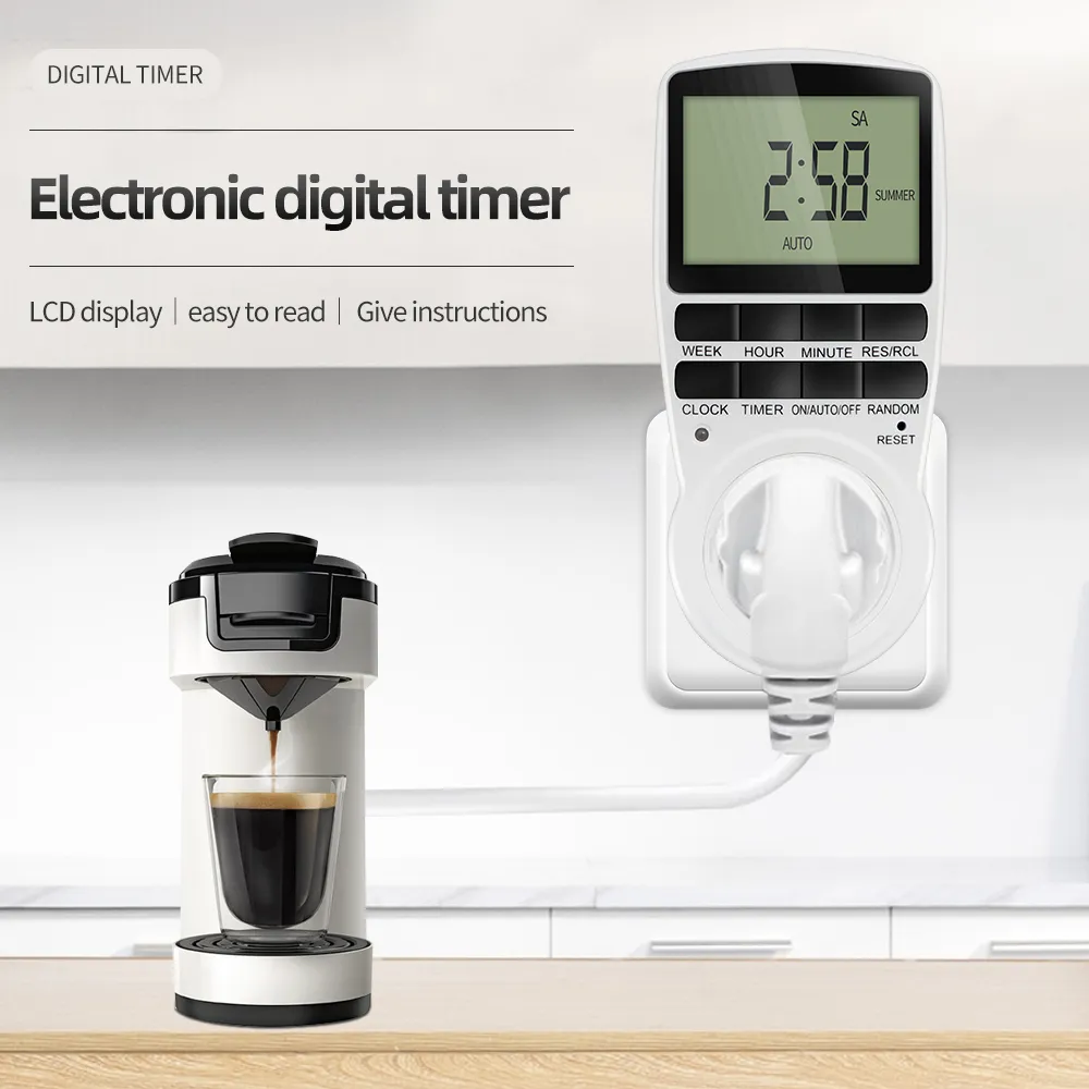 Electronic Digital Timer Switch 12/24 Hour Programmable Timing Socket ...