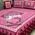 Luxury Bedsheet - 4pc King Size Bedsheet - 3d Crystal Cotton - Bed sheets Double bed King Size with 2 Pillow Covers-. 