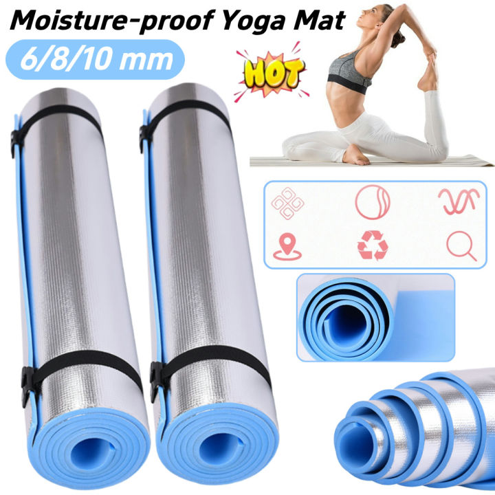 6/8/10mm Thick Waterproof Thickened Yoga Mat Aluminum Membrane Exercise Mat Camping Picnic Mat Multifunction for Camping Picnic