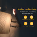 Book Light Brightness Adjustable for Eye-Protection USB Rechargeable LED Clip on Portable Bookmark Light for Reading in Bed Car. 