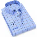 Plaid Men's Shirt Casual Thin Long Sleeve Printed Shirt Korean Slim Fit Thin Long Sleeve Printed Shirts for Man Striped Tops. 