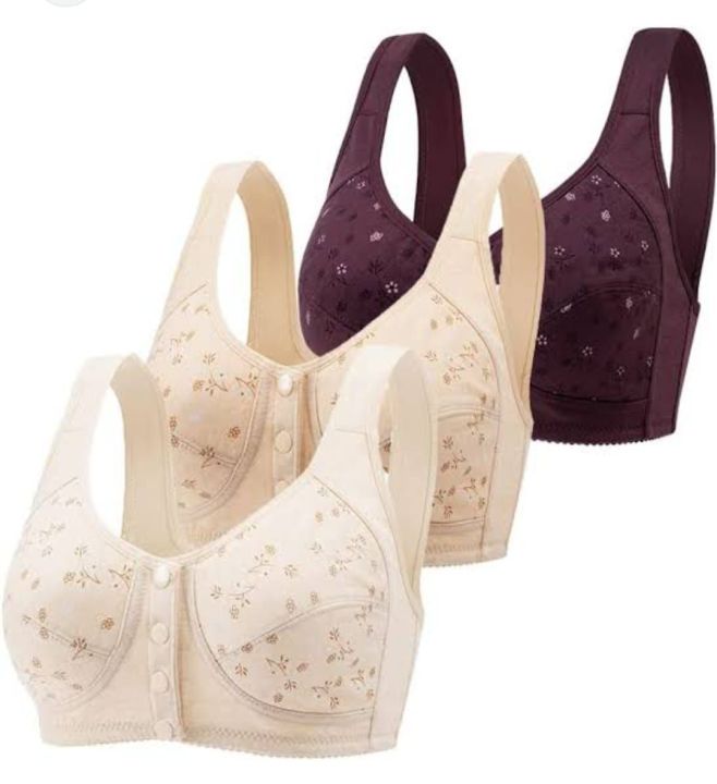 Front open button bra -Ladies Bras - Classic  Bras for Women - Casual Bras for Girls - Ladies Brazier - Stylish Cotton Padded Bras for Women random colors and designs