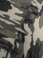 Plus Size Women's Camo Capri Leggings with Side Stripe Cutouts Stylish High Elasticity Knit Sporty  Fashionable Casual Pants. 