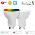 Zigbee GU10 LED Bulb Lamps Smart Light 7W RGBCW Dimmable Spotlight Works With Alexa Google Assistant Smartthings 110V 220V lightify. 