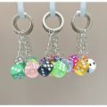 Creative Small Accessory for Car Keychain Mini Pendant Backpack Hangings Keyring Originality Acrylic Dice Key Chain Ring.