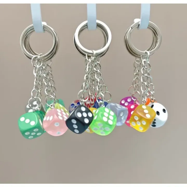 Creative%20Small%20Accessory%20for%20Car%20Keychain%20Mini%20Pendant%20Backpack%20Hangings%20Keyring%20Originality%20Acrylic%20Dice%20Key%20Chain%20Ring%20-%20Image%202