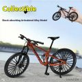 1：8  Front And Rear Double Suspension Simulation Alloy Mountain Bike Soft Tail Deceleration Bike Mini Bike Toy Ornament Mold ﻿ ﻿. 