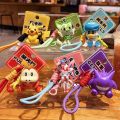 Genuine Pokemon Keychain Pikachu Gengar Sylveon Sprigatito Quaxly Fuecoco Anime Action Figure Toy Keyring Fragrance Pendant Gift.