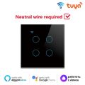 Smart Switch 4 Gang - tuya wifi ,Touch Control, App Integration, Alexa & Google Home Compatible. 