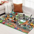 Waterproof Baby Play Mat City Traffic Road Map Mat Carpet City Car Parking Lot Roadmap Traffic Signs Baby Climbing Playing Mat. 