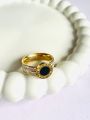 Bvlgari CZ Black stone Ring For Women. 