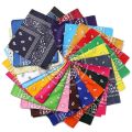 1/4pcs Bandana Kerchief Unisex Hip Hop Black Hair Band Neck Scarf Sports Headwear Wraps Head Square Scarves Print Handkerchief.