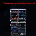 Acrylic Car Display Box 1:64 For Hot Wheels Car Model Toy 8 Grid Cabinet Rack Dustproof Stackable Car Storage Boxes Transparent. 