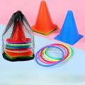 1Set Toss Cones Rings Party Game Kids Toy Outdoor Soccer Football Agility Training Carnival Family Games Yard Combo Set Tools. 