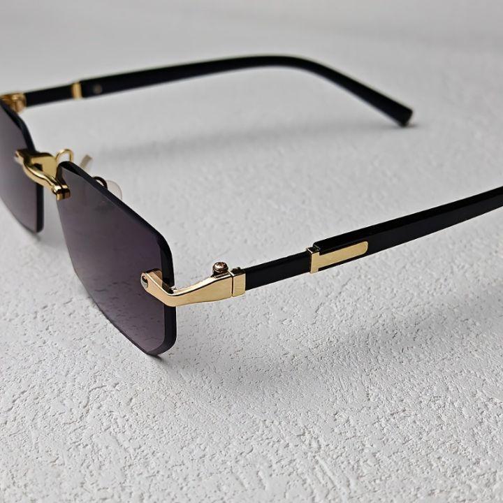 2%20Pairs%20of%20Frameless%20Minimalist%20Style%20Small%20Frame%20Fashionable%20Glasses%20Y2K%20Style%20Men's%20and%20Women's%20Decorative%20Sunglasses%20-%20Image%206