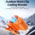 Waist Mounted High-speed Car Clip Fan USB Charging Umbrella Clip Neck Hanging Portable Mini Fan Outdoor Work Fan. 