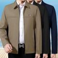 New men's clothing jacket men's jacket middle-aged and elderly jacket business casual jacket zipper collar jacket. 