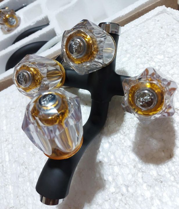 sun gold black bath set brass complete with shower pipe customize