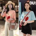 Qdshop🎈New arrival Korean style heart shape summer short-sleeved T-shirt simple and multi-match easy to wear all festival❤️. 