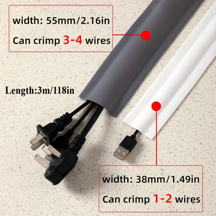 1PC%203M%20PVC%20Surface%20Mounted%20Self-Adhesive%20Cable%20Tray%20Ground%20Anti%20Stepping%20Cover%20Decorative%20Surface%20Exposed%20Wire%20Conduit%20-%20Image%202