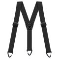 Heavy Duty Suspenders for Men Work Biker Outdoor 3.8cm Wide X-Back with 4 Snap Hook Adjustable Elastic Trouser Braces Strap Belt. 