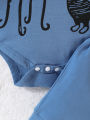 2pcs Summer Baby Boys Cartoon Pig Hooded Set, Cute Print Romper + Shorts, Cool Casual Style, Daily/Home/Photoshoot Wear, 0-12M.