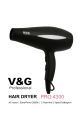 V&G Professional Hair Dryer Pro 4300 AC Motor Extra Power 2000W. 