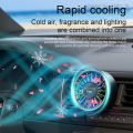 SEAMETAL Car USB Fan Air Vent Ambient Light Cooling Fan Air Freshener Free-Rotation Stable Clip Silent Fan 3-Speed Adjustable. 