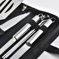 Stainless steel oven set barbecue combination tool outdoor BBQ barbecue set barbecue set storage portable cloth bag baking tool. 
