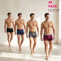 Archer Boxer Shorts For Men (4 Pack) All-Season Cotton Stretch Trunk Underwear Assorted Colors. 