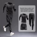 New Men's Sportswear 1-5Pcs Suit  All-Season Running Cycling Fitness Quick Drying Clothing Jogging Training Men's Track Suit Set. 