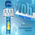 Kids Microphone for Singing, Wireless Bluetooth Karaoke Microphone for Adults, Portable Handheld Karaoke Machine, Toys for Boys and Girls Gift for Birthday Party (Blue). 