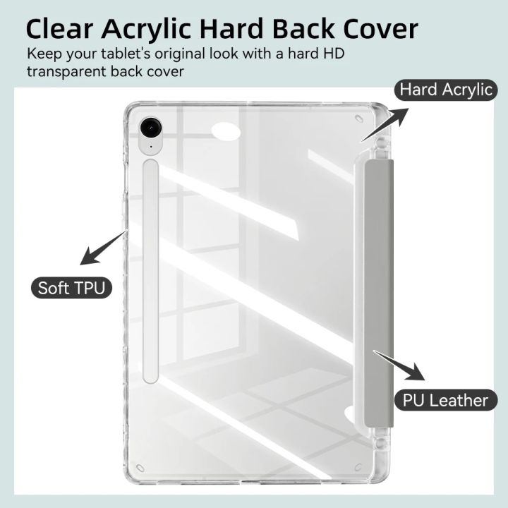 Clear%20Case%20for%20Samsung%20Galaxy%20Tab%20S9%2011%20S9%20FE%20A9%208.7%20inch%20A9%20Plus%20S10%20FE%20S9%20Plus%20S10%20Plus%2012.4%20Y-shaped%20Casing%20with%20Pencil%20Holde%20-%20Image%203
