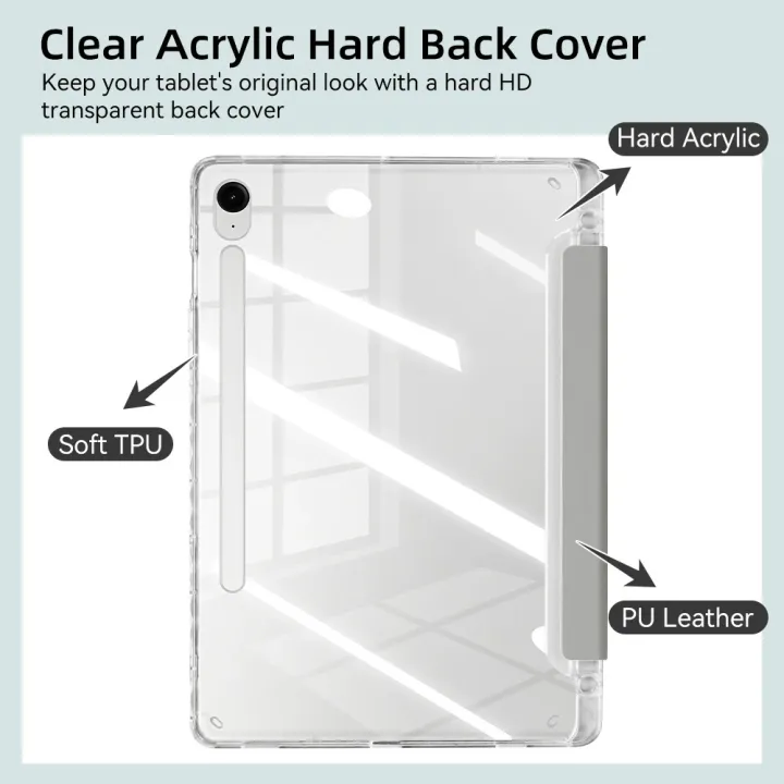 Clear%20Case%20for%20Samsung%20Galaxy%20Tab%20S9%2011%20S9%20FE%20A9%208.7%20inch%20A9%20Plus%20S10%20FE%20S9%20Plus%20S10%20Plus%2012.4%20Y-shaped%20Casing%20with%20Pencil%20Holde%20-%20Image%203
