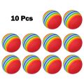 10Pcs 35mm Golf Practice Foam Balls - Soft Rainbow Sponge Swing Training Aids for Indoor Outdoor Universal Fit. 