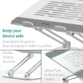【1KG】 Metal Laptop Stand Aluminium ~ Portable Aluminum Alloy Base, Foldable Laptop Metal Stand Cooling Pad with Adjustable Height & Anti Slip Rubber Grips ~ Compatible with All Laptops, Tablet, Notebook ~ Silver by FunBug. 